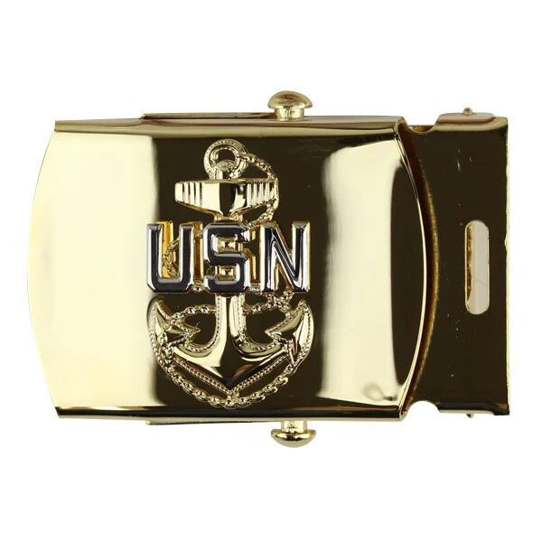 Navy Belt Buckle E7 Chief Petty Officer - gold (Fits 1 1/4\ Navy Belt Buckle E7 Chief Petty Officer - gold (Fits 1 1/4\