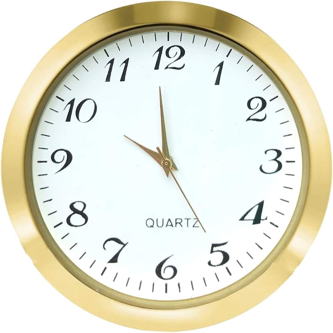 Mini Clock Insert 2-1/8 Inch (55 mm) Round Quartz Movement Miniature Clock White