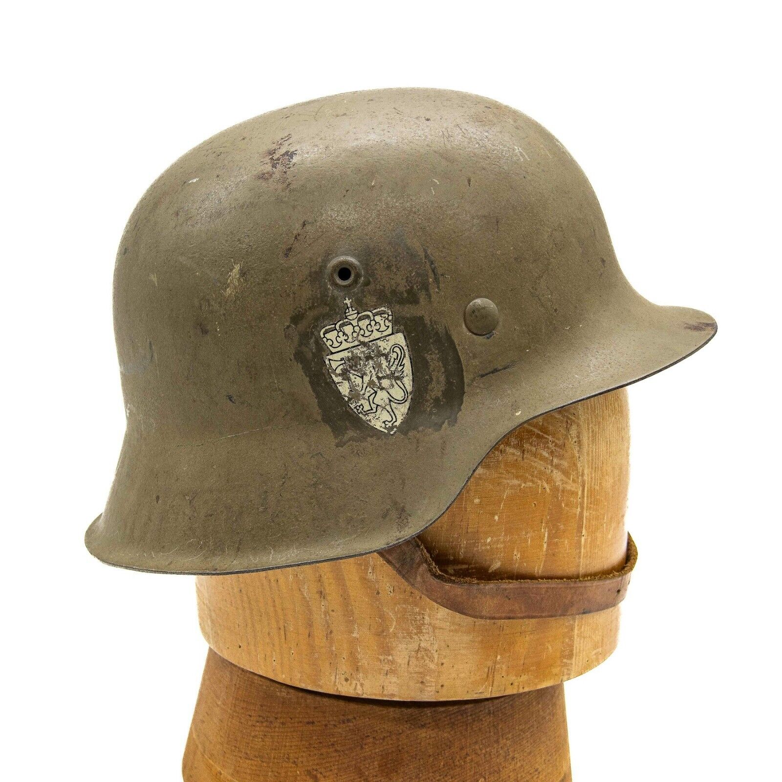 WWII Norwegian M42 Helmet with Double Decals Norway
