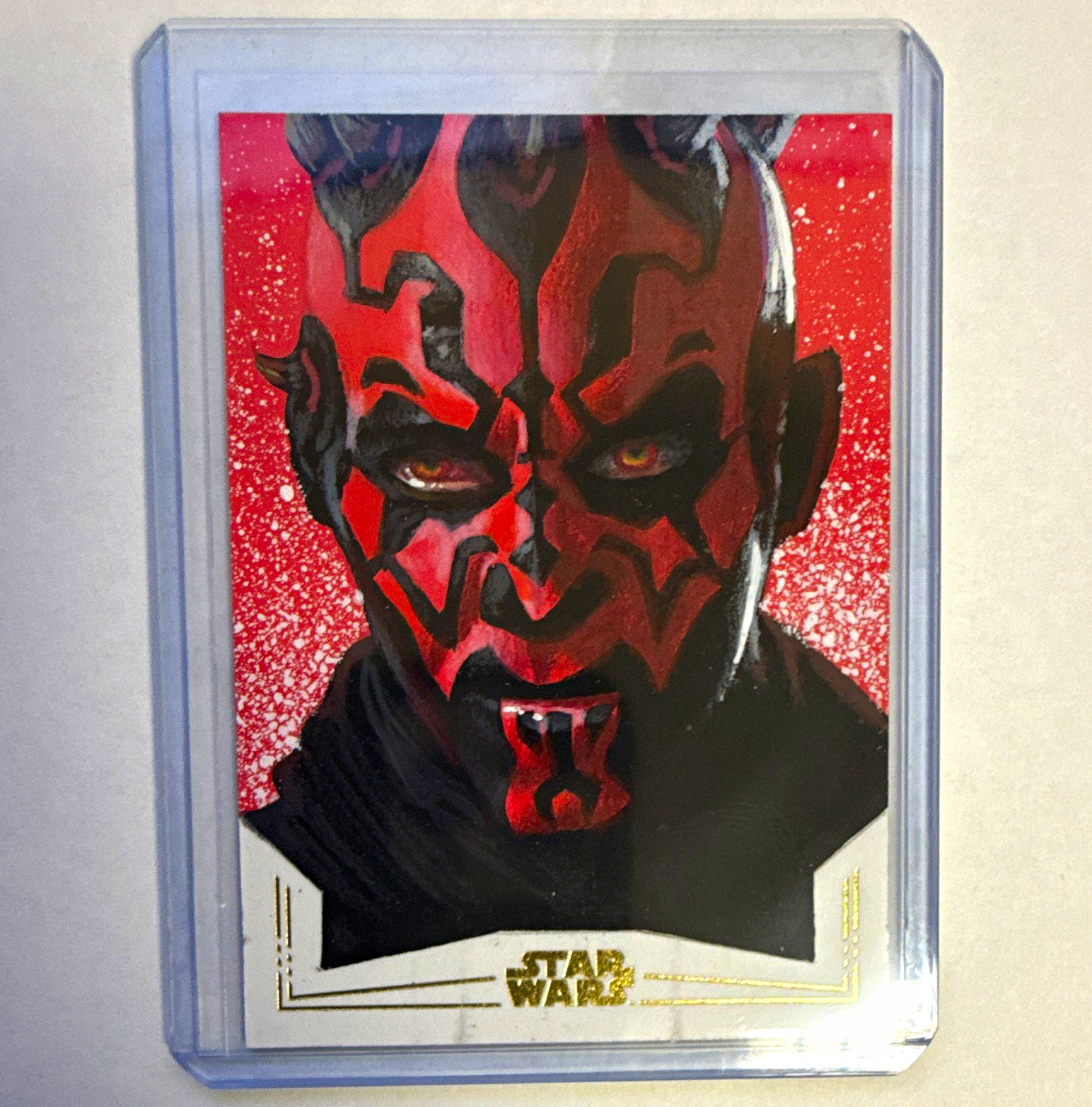 Topps 2026 Star Wars Darth Maul Gold Foil Sketch Oil Painted
