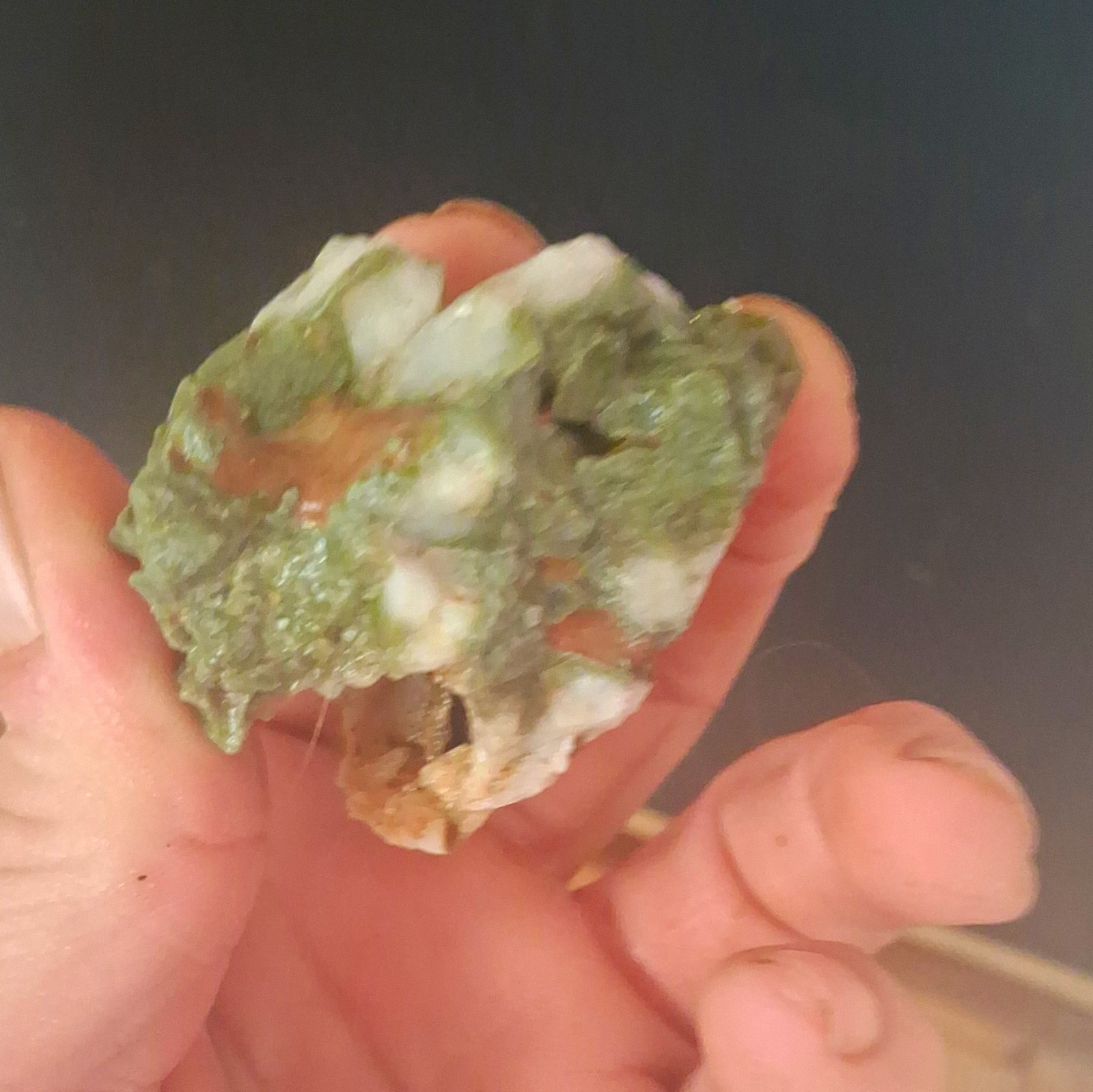 Natural Rough Green & White Crystal Cluster Mineral Specimen Rock