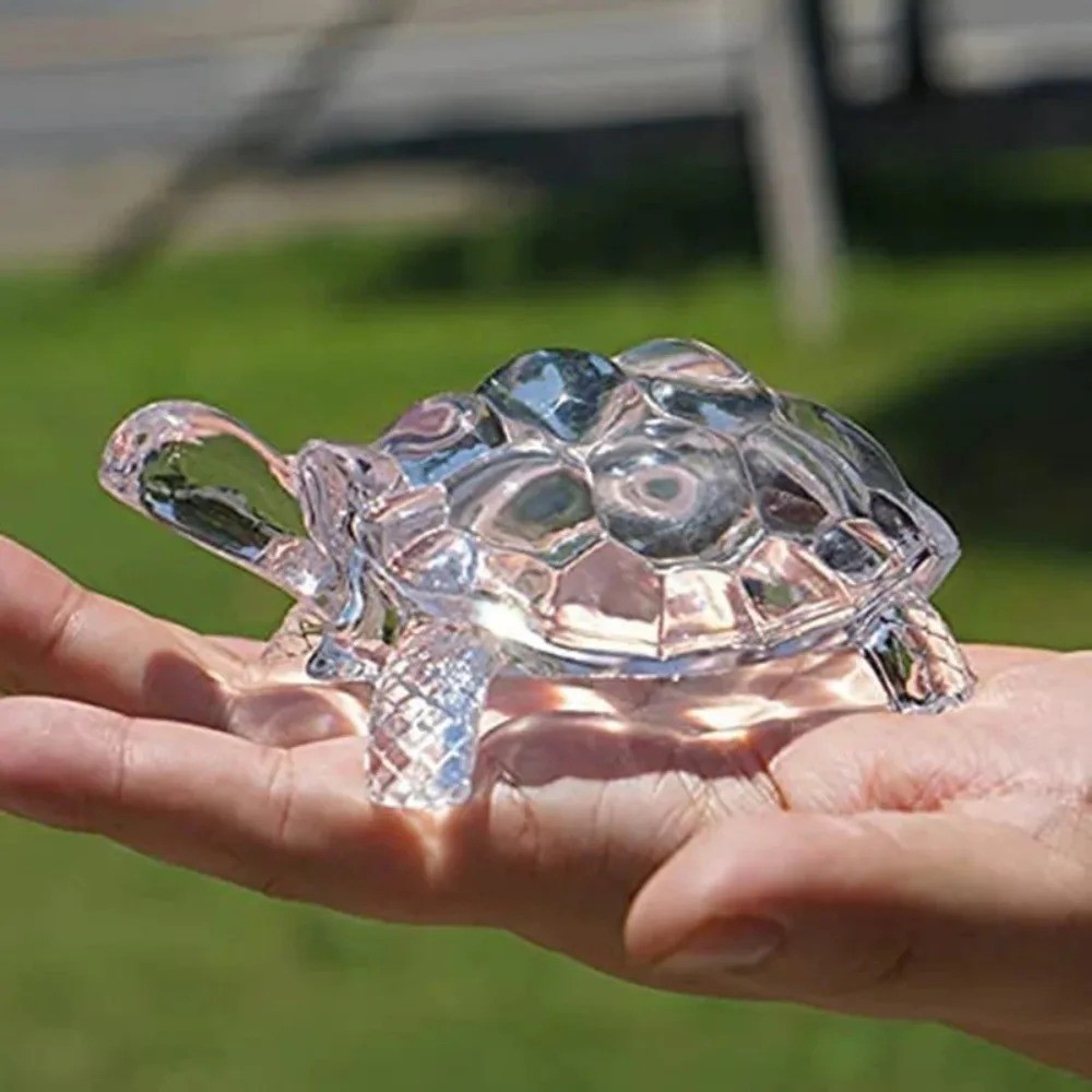 1 PCS Crystal Turtle Figurine Mini Tortoise Feng Shui Lucky Home Decor Ornament