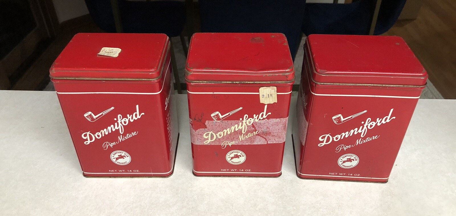 3 Donniford Tobacco Tin 14 oz, Kentucky Club, Empty Vintage 3 Donniford Tobacco Tin 14 oz, Kentucky Club, Empty Vintage