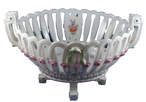 Antique 18thC Meissen Marcolini Porcelain Reticulated Basket German Germany