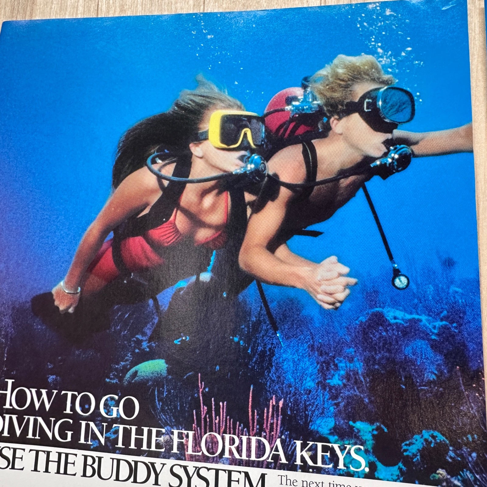 1991 Scuba Diving Florida Keys Vintage Print Ad Travel Advert Art AMEX American 
