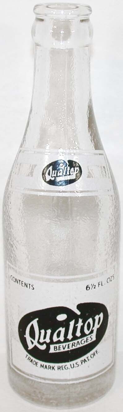 Vintage soda pop bottle QUALTOP BEVERAGES 6 1/2oz size 1947 Rochester New York