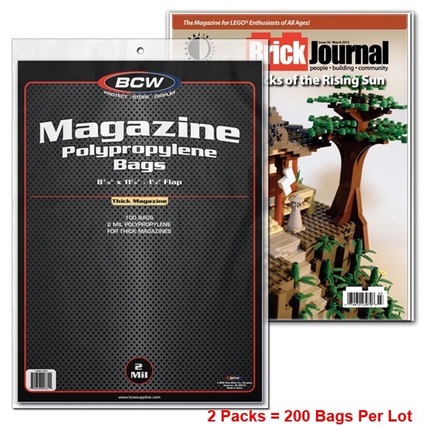 200 BCW THICK Magazine Poly Bags 8 7/8 x 11 Acid Free Archival sleeves covers