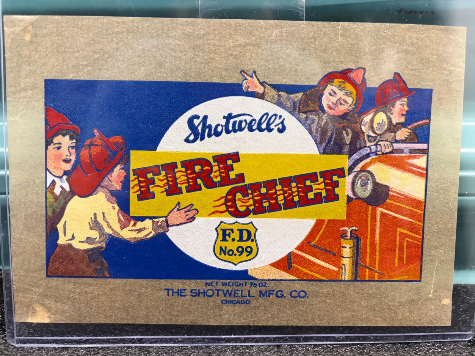 RARE 1930's SHOTWELL'S FIRE CHIEF CANDY BAR WRAPPER