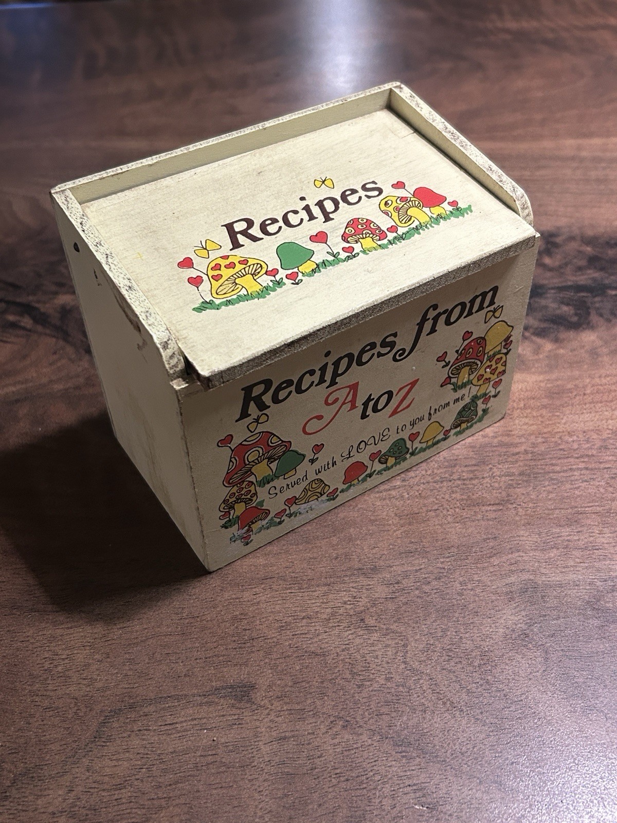 Vintage 1970s George Good Merry Mushroom Recipe Box