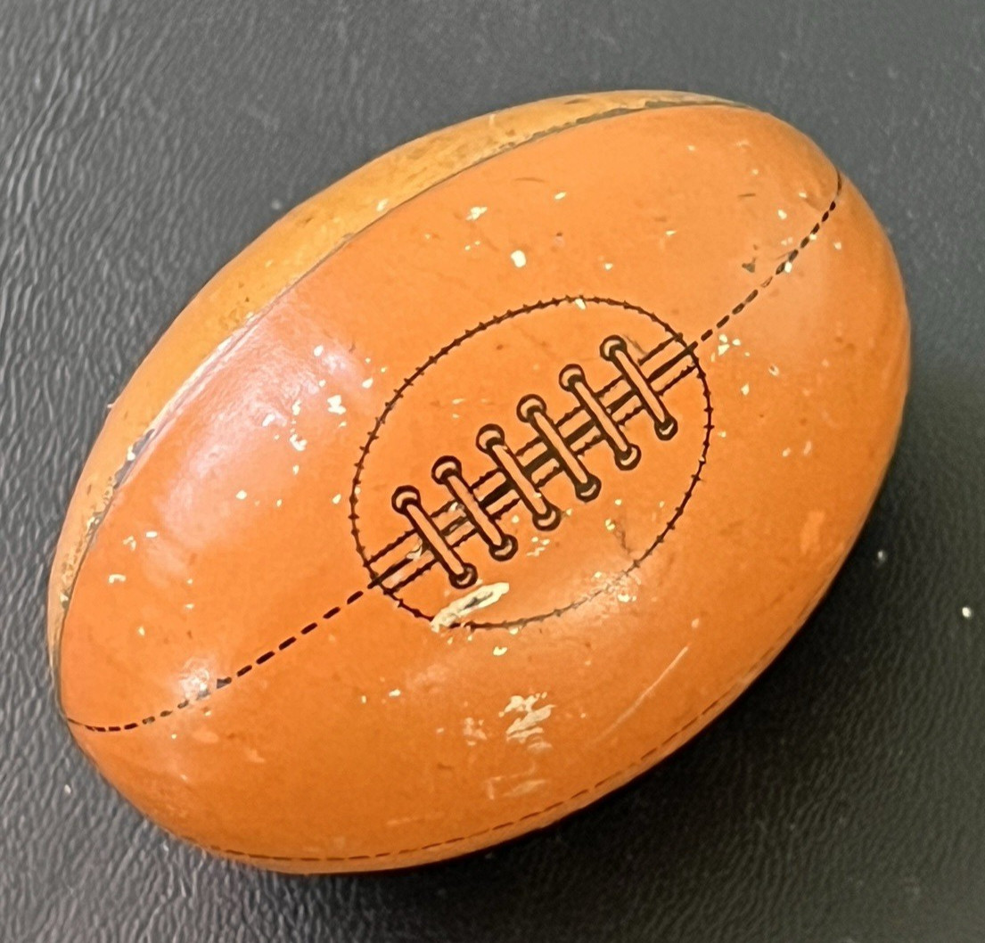 Vintage 1930\'s German Tin Football Candy Holder Litho Germany Lithograph