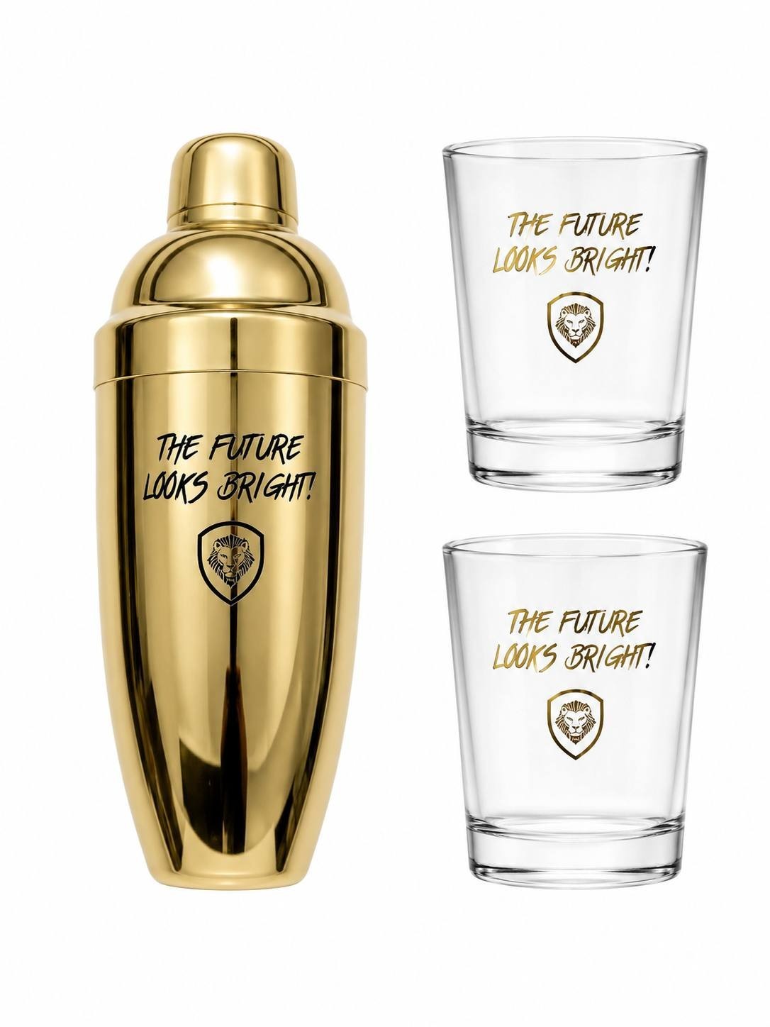 Elegant cocktail set in a gift box with gold details. NEW