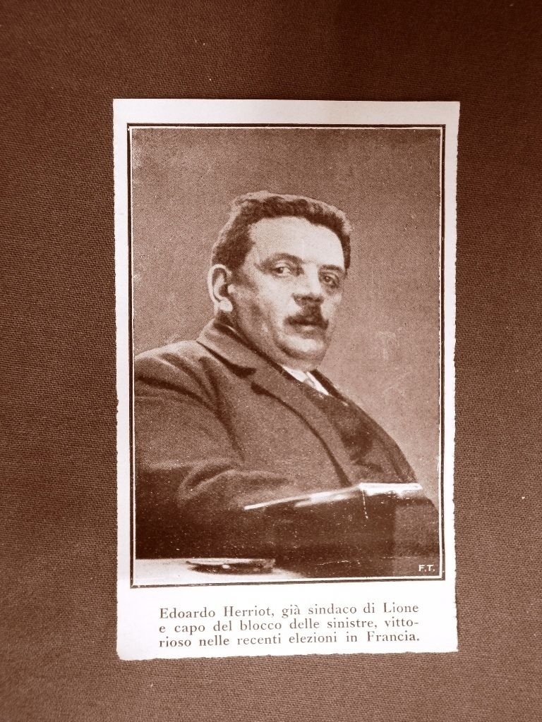 Politician Édouard Herriot in 1924 Troyes, 5 July 1872 - Lyon, 26 March 1957