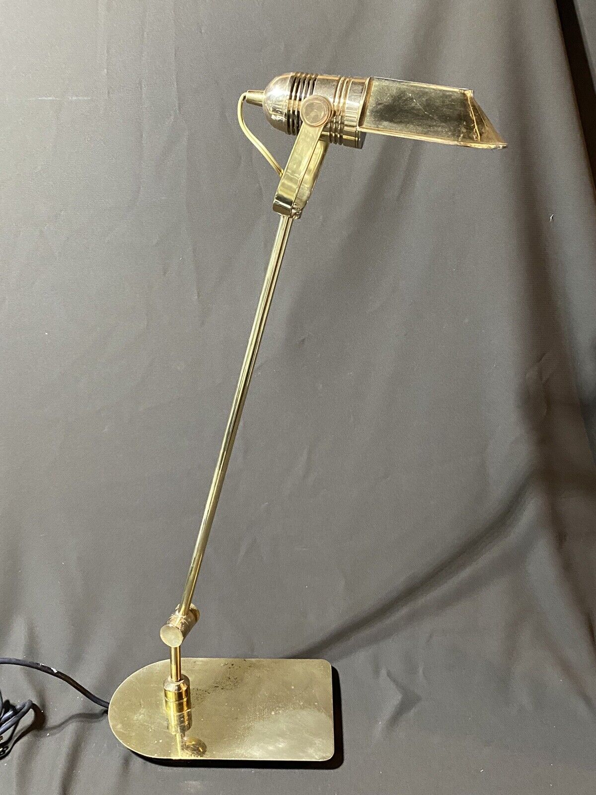 Vintage Brass Mid Century Modern Desk Lamp Adjustable Arm Height