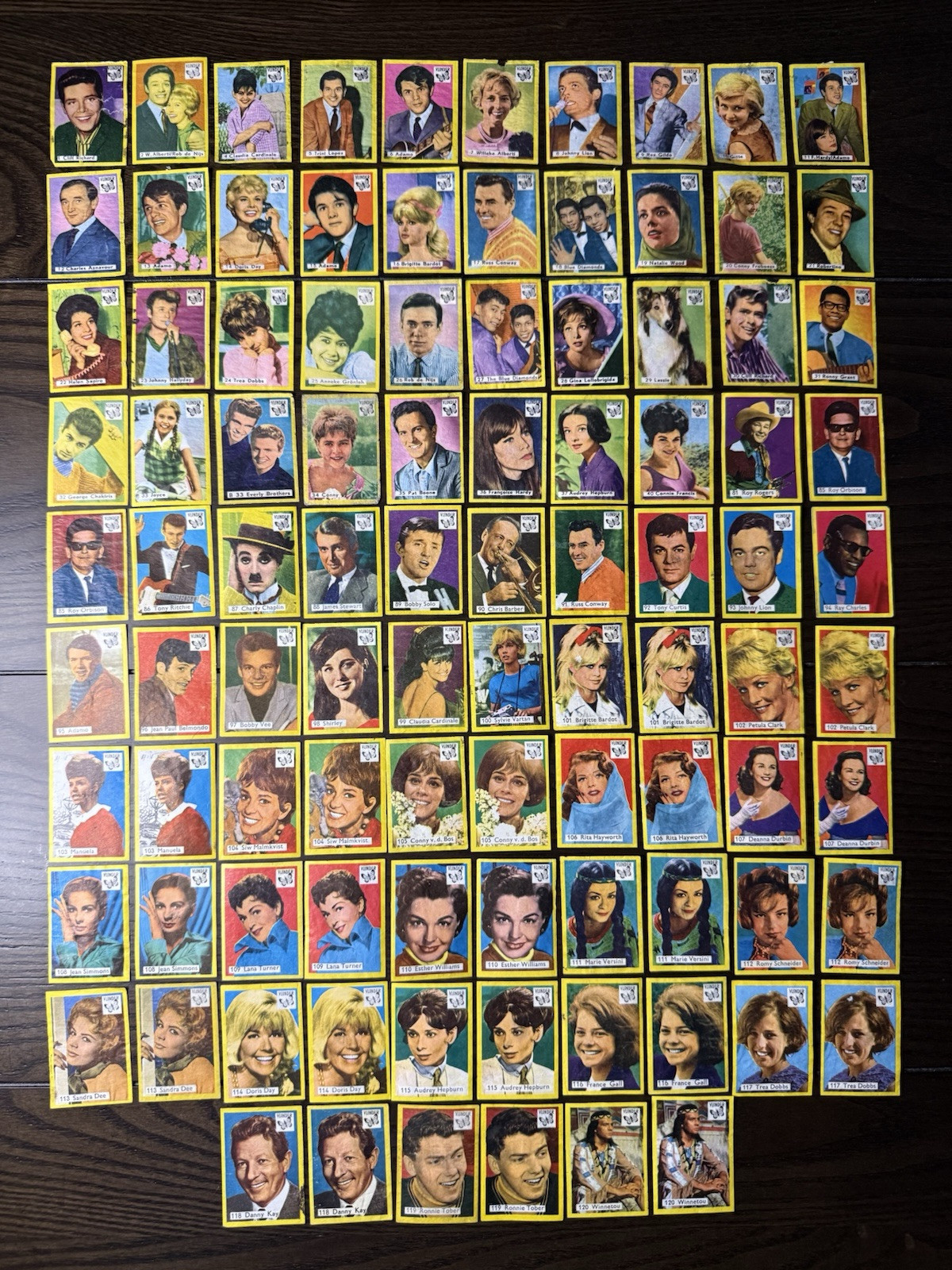 96 1959-1963 Dutch Vlinder Match Cover Film/Music/TV Stars Cards