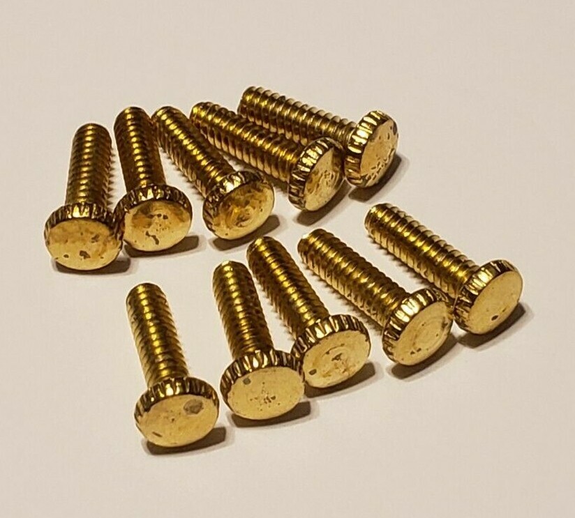 SET OF 10 BRASS PLATED THUMBHEAD SCREWS 1/2 SET OF 10 BRASS PLATED THUMBHEAD SCREWS 1/2