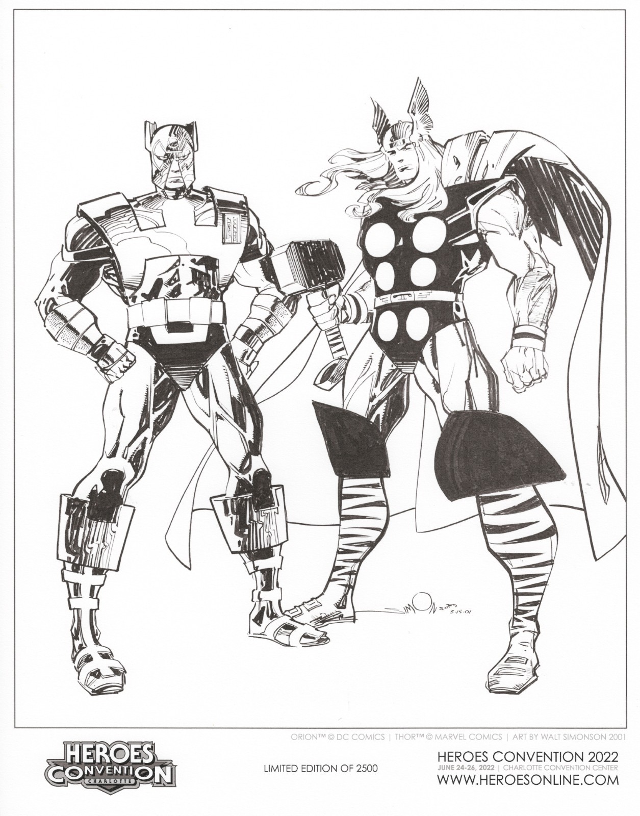 Heroes Con 2022 Thor & Orion Exclusive Print by Walt Simonson - LTD to 2500