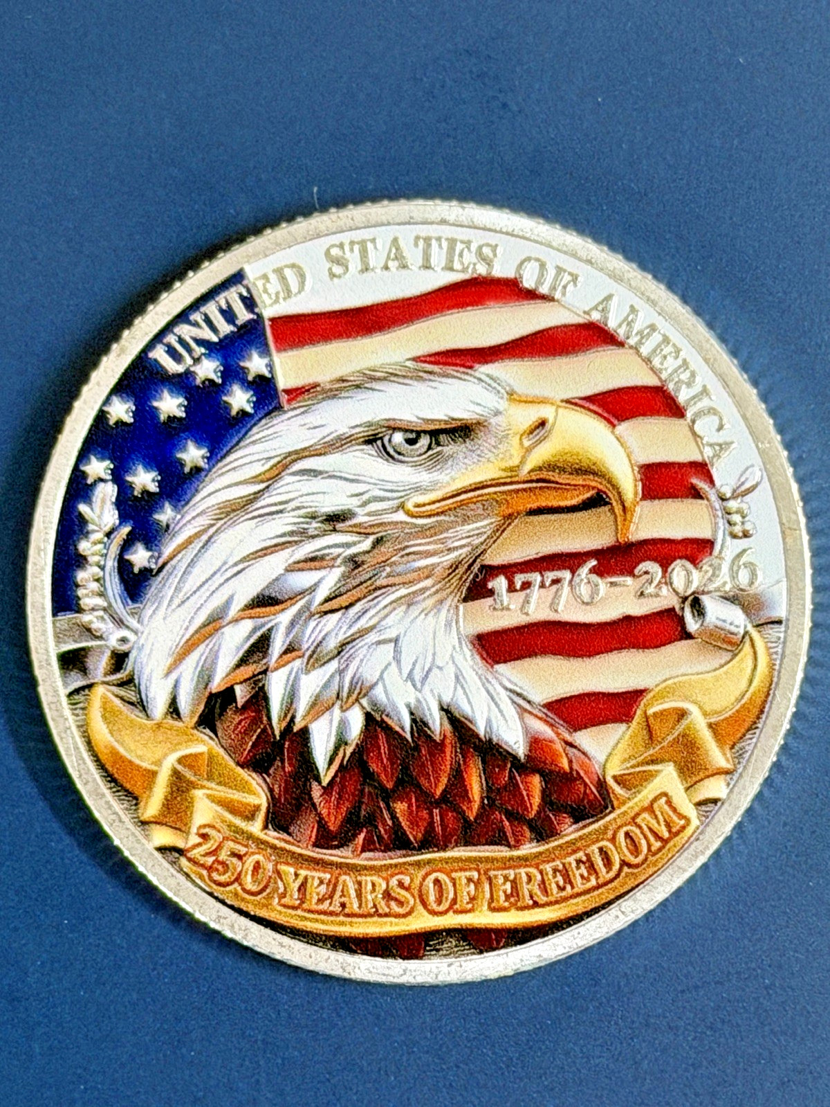 America 250th Anniversary Commemorative Challenge Coin, 3D, 1776-2026
