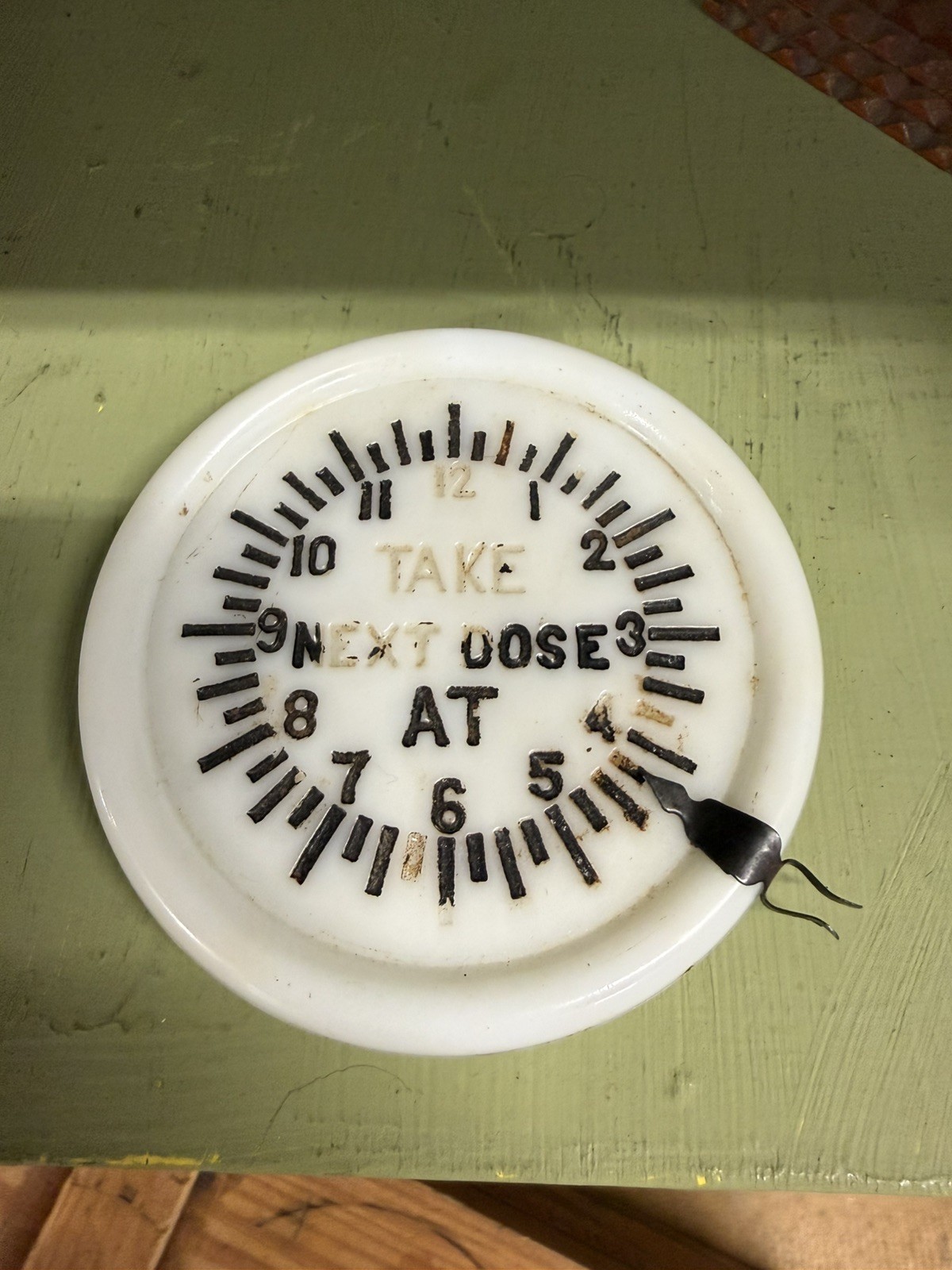 1896 Acme Dose Indicator White Milk Glass Tumbler Cover Medicine Advertising