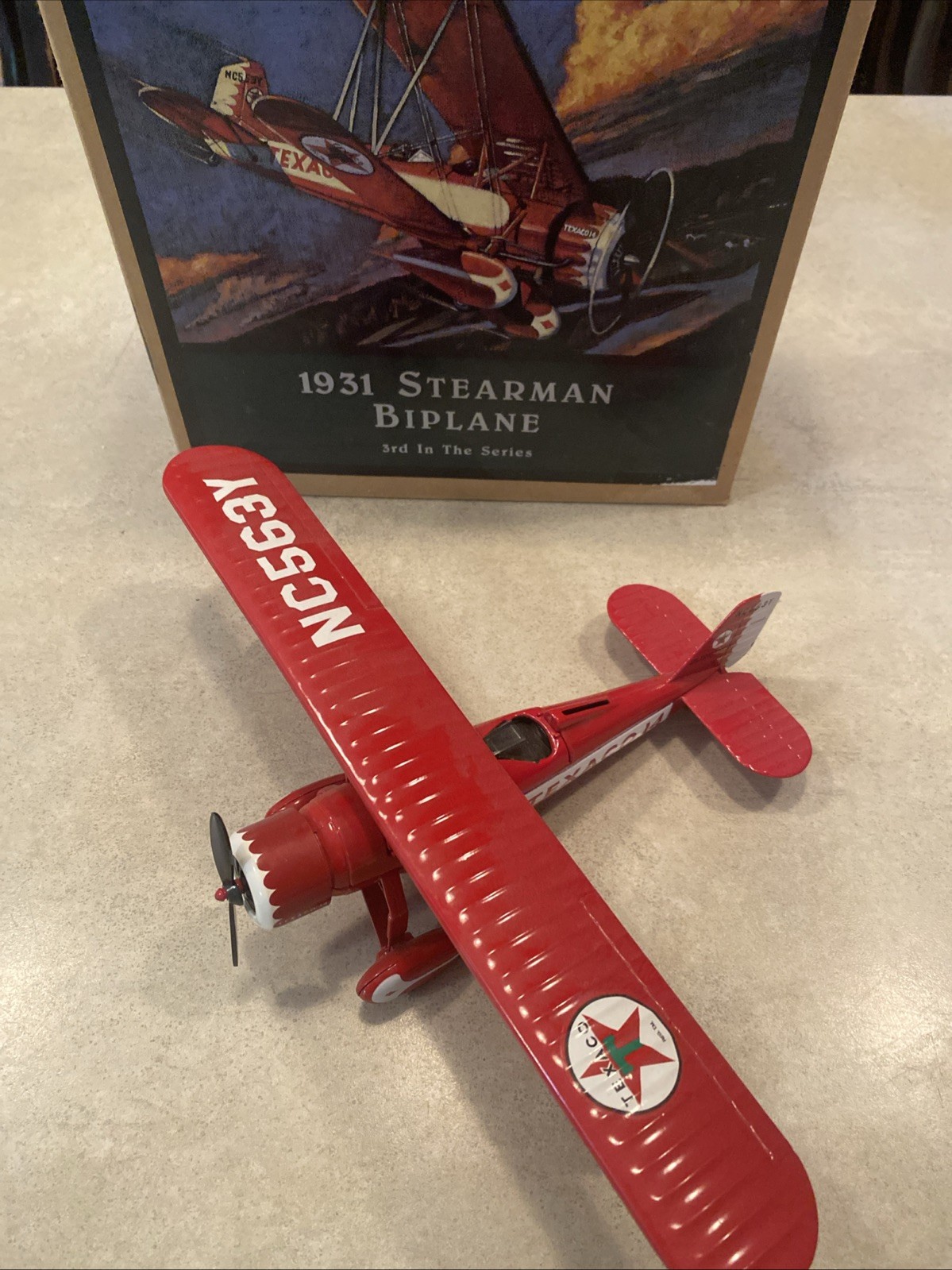 ERTL Wings Of Texaco 1931 Stearman Biplane 3rd In Series ** METAL BANK ** NIB **