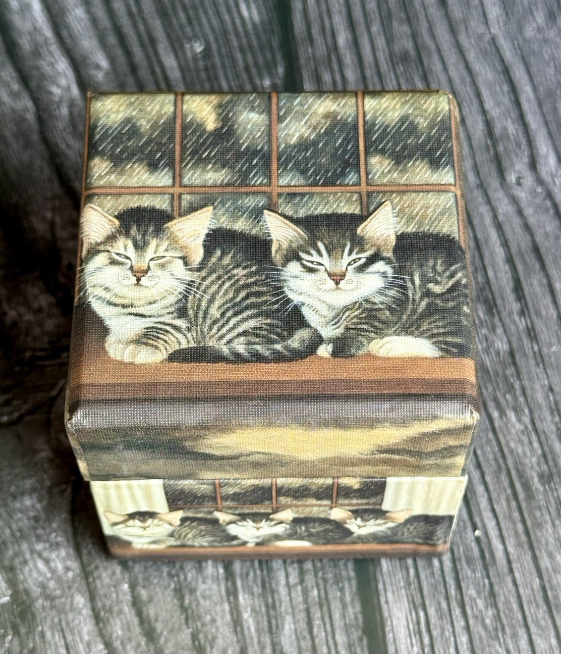 Vintage Bob\'s 1 Box Cat Tabby Kittens Folk Art Cottagecore Decor Vintage Bob\'s 1 Box Cat Tabby Kittens Folk Art Cottagecore Decor