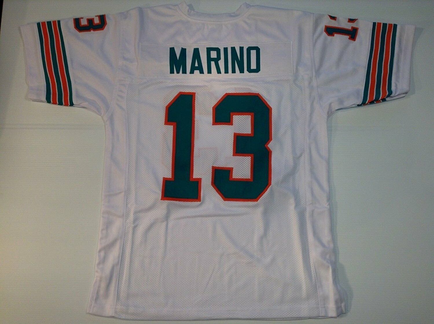 UNSIGNED CUSTOM Sewn Stitched Dan Marino White or Teal Jersey Tops (S to 3XL)