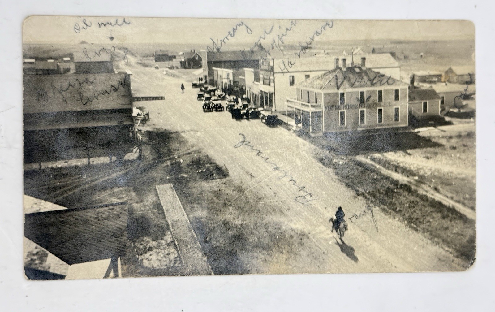 RPPC TWO DOT MT Main St Hotel Hopkins TwoDot Hardware Opera House Oil Well 1910s