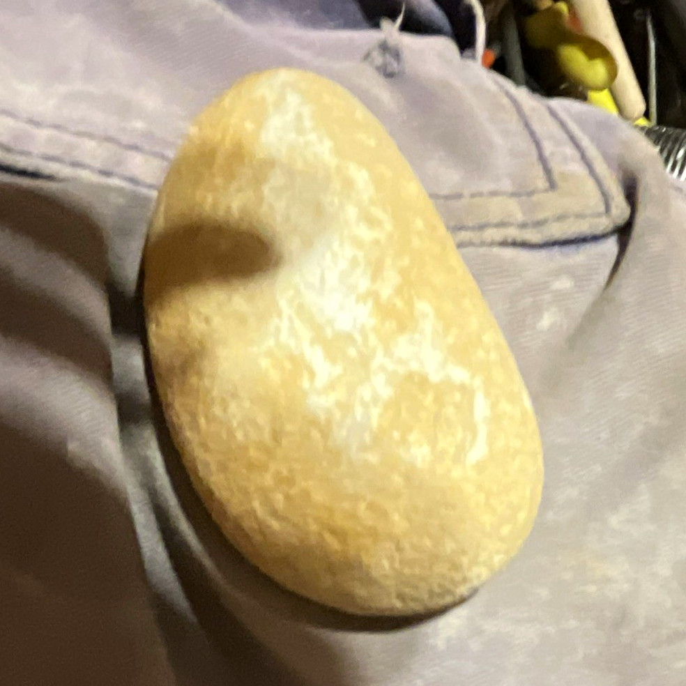 Smooth Polished Yellow/Tan Stone Rock Specimen - Smooth Stone Rock