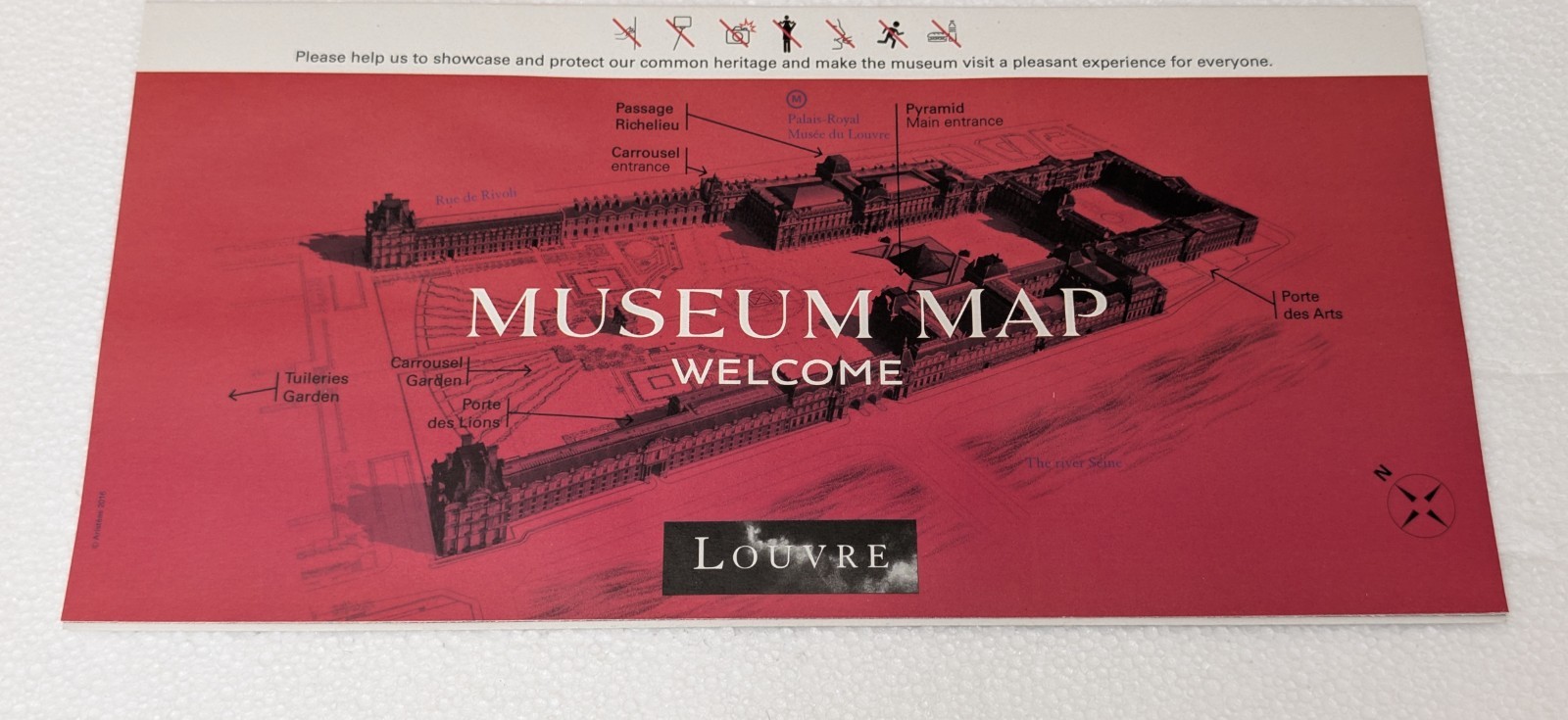 Louvre Museum Map English Guide Brochure Phamlet Paris France