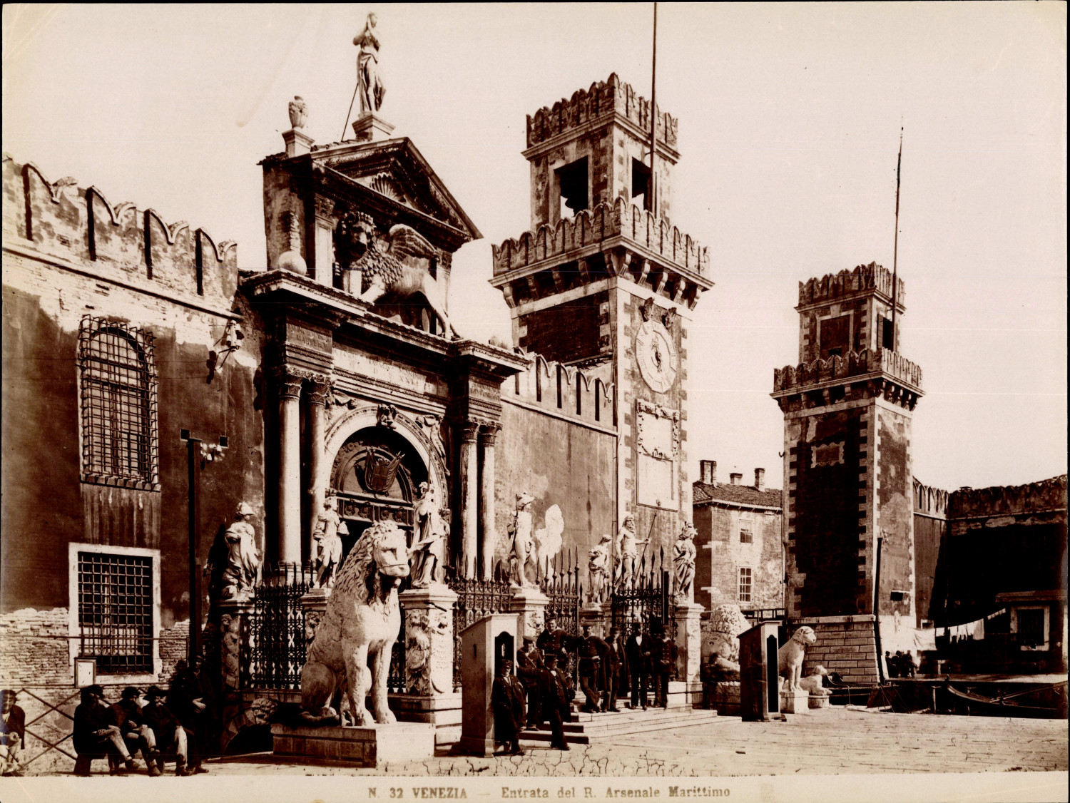Italy, Venezia, Entrata del R. Arsenale Marittimo Vintage Print, Albu Print