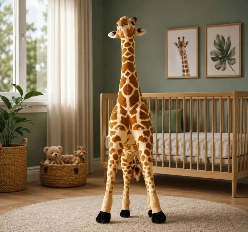 60cm Large Giraffe Plush Toy, Safari Animal Decor, Soft Stuffed Giraffe Family