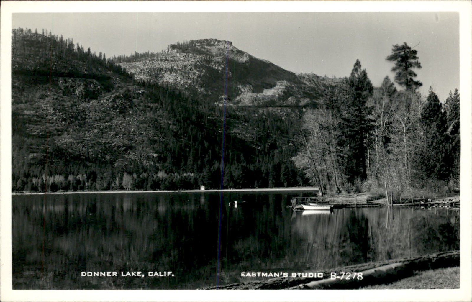 Donner Lake CA Lake and Mountains c1920s-30s Real Photo Vintage Postcard