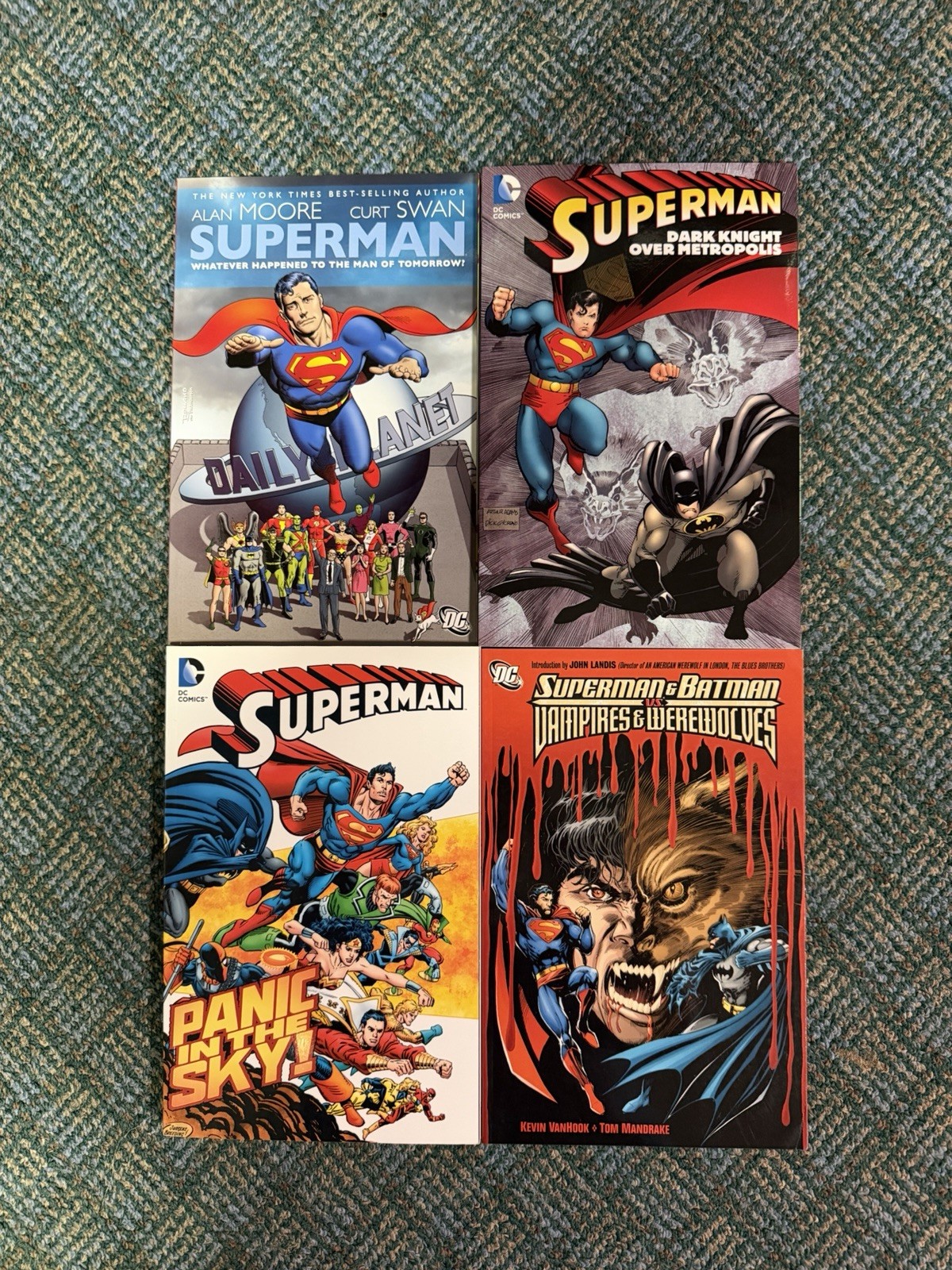 Superman 4 Book Lot Panic In The Sky Dark Knight Over Metropolis Tpb