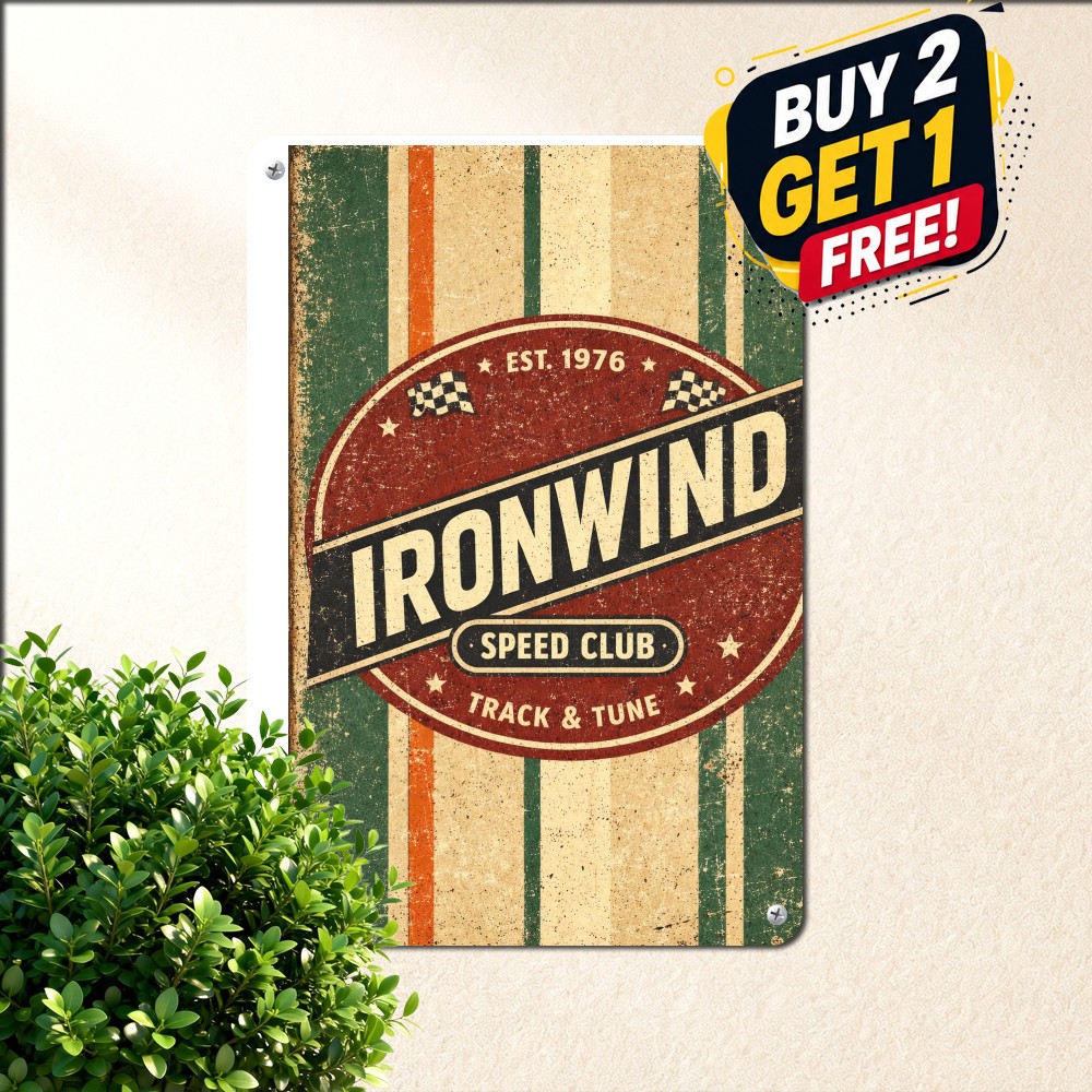 Retro Vintage Style Nostalgic Racing Theme Metal Tin Sign Wall Decor 8x12