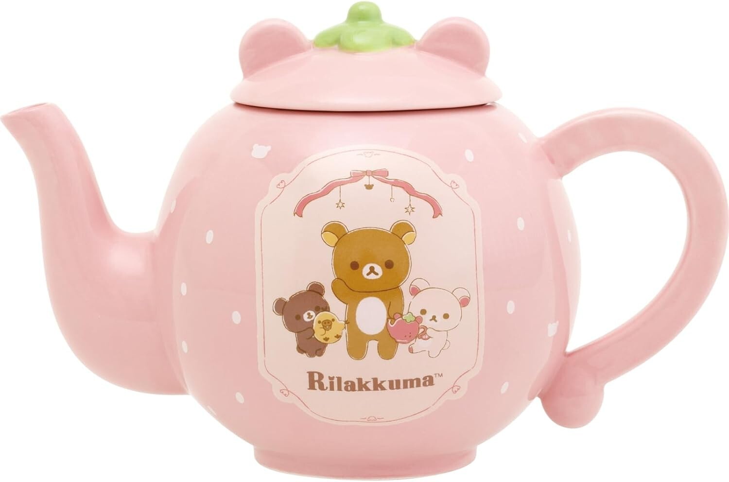 San-X Character Rilakkuma Ceramic Teapot (Nice House) Pink Korilakkuma Tea pot
