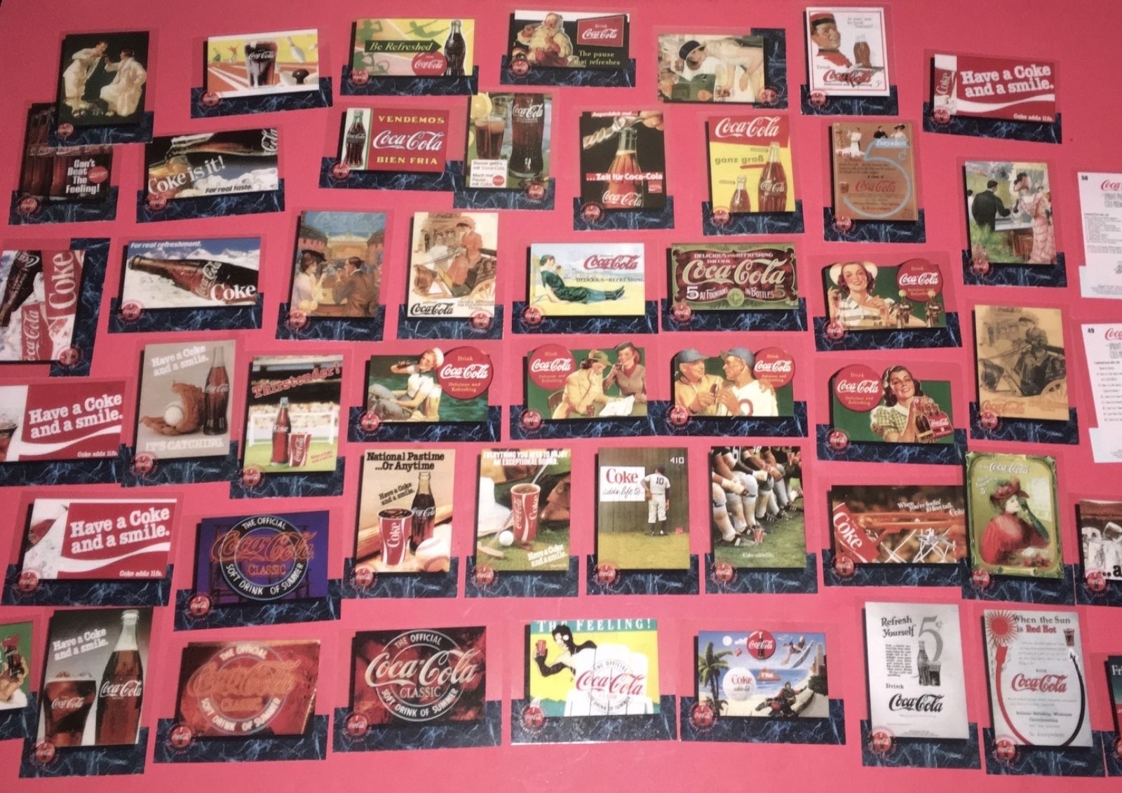 1995 Coca-Cola Sprint Premier Phone Cards Cels 50 Card Complete Trading Set Mint