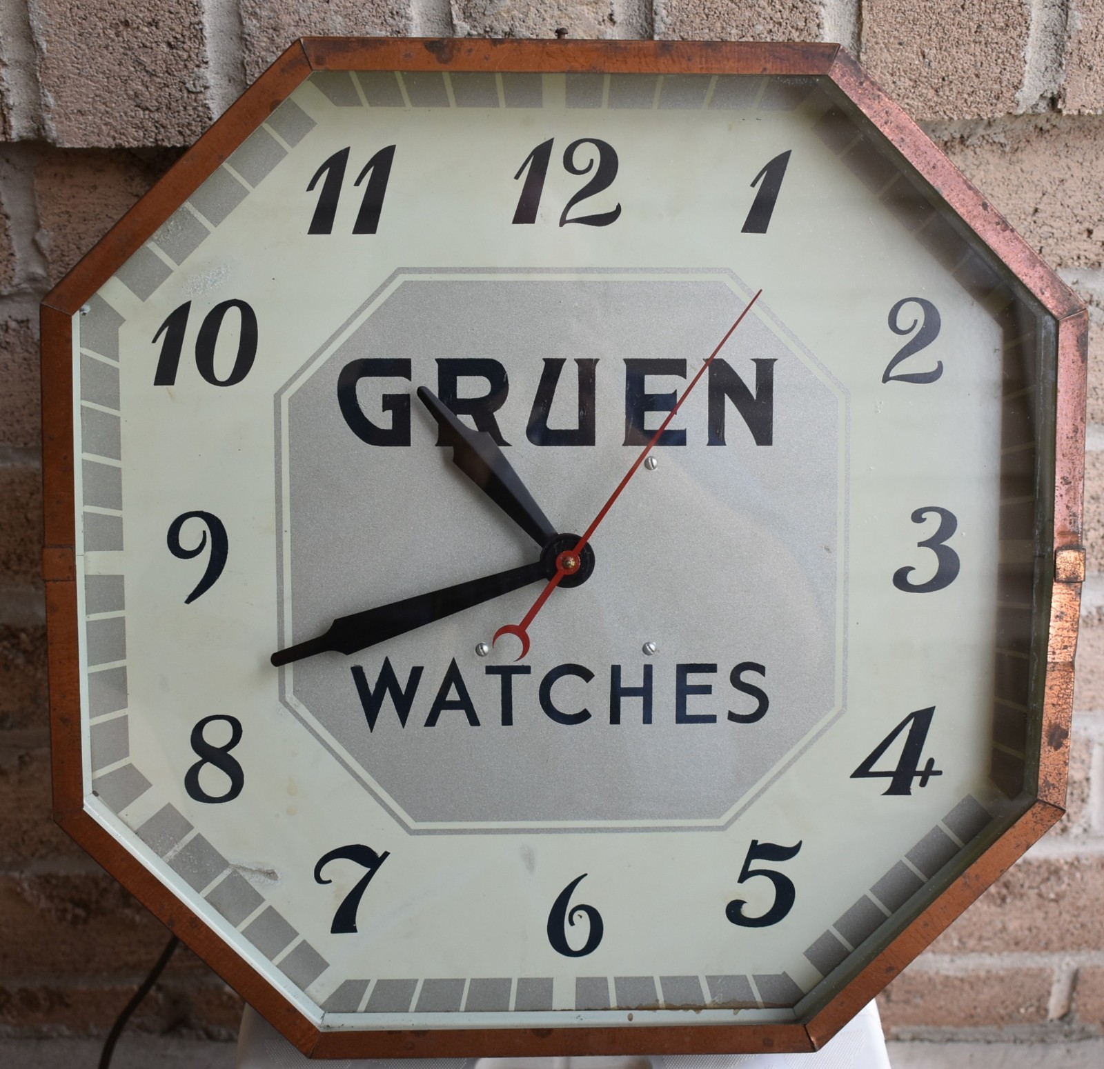 Gruen RARE Vintage Advertising Display Clock in Working Condition Lackner #600
