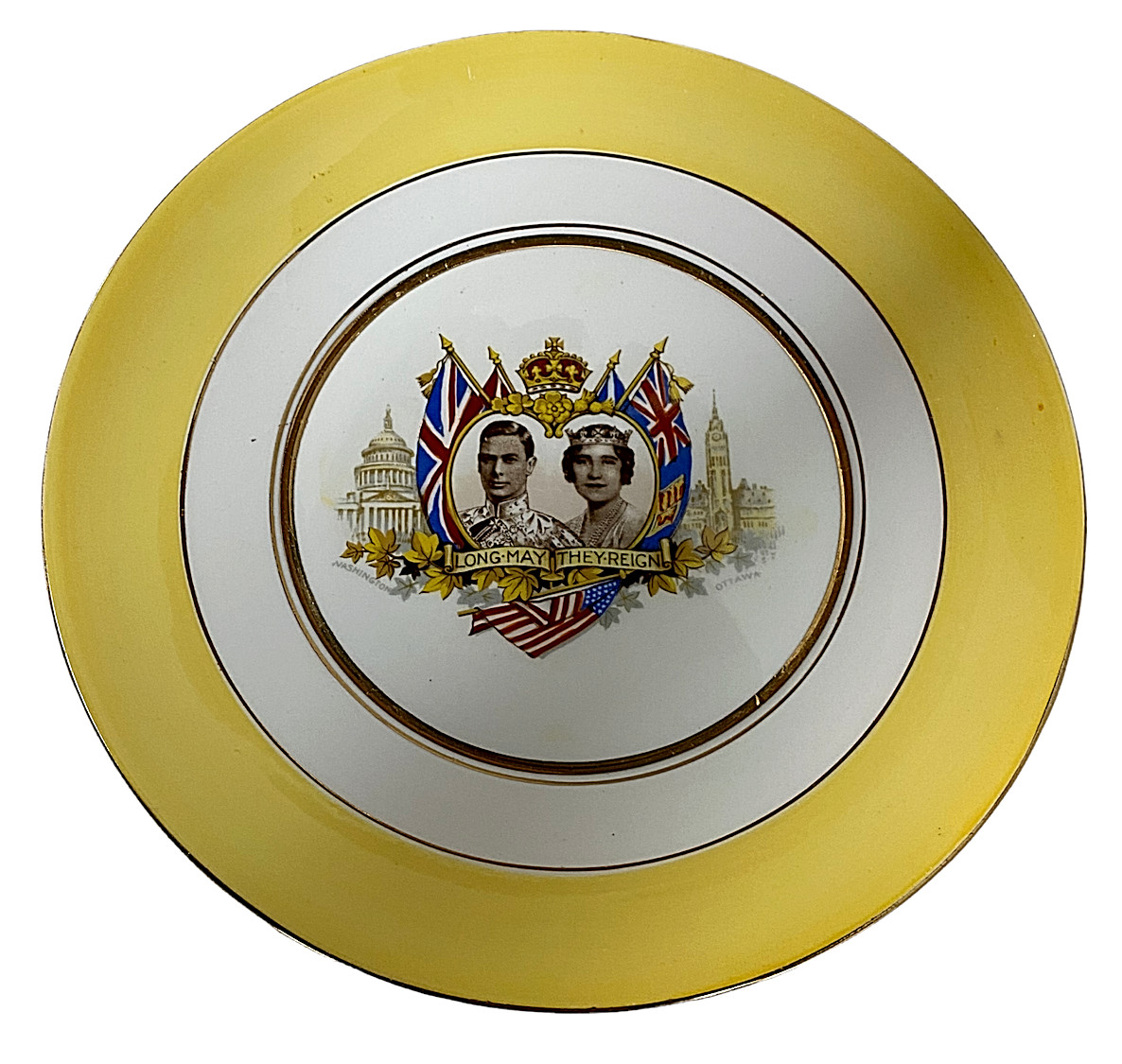 COLCLOUGH CHINA KING GEORGE VI QUEEN ELIZABETH CORONATION PLATE