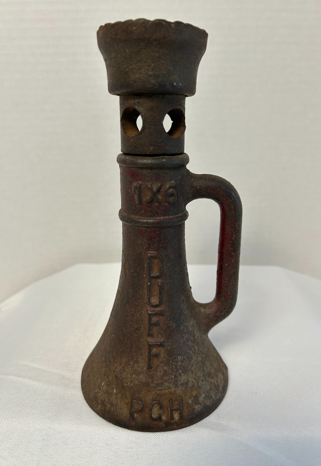 Vintage Antique DUFF PGH 1x6 Cast Iron Screw Jack Railroad/Barn/House Tool