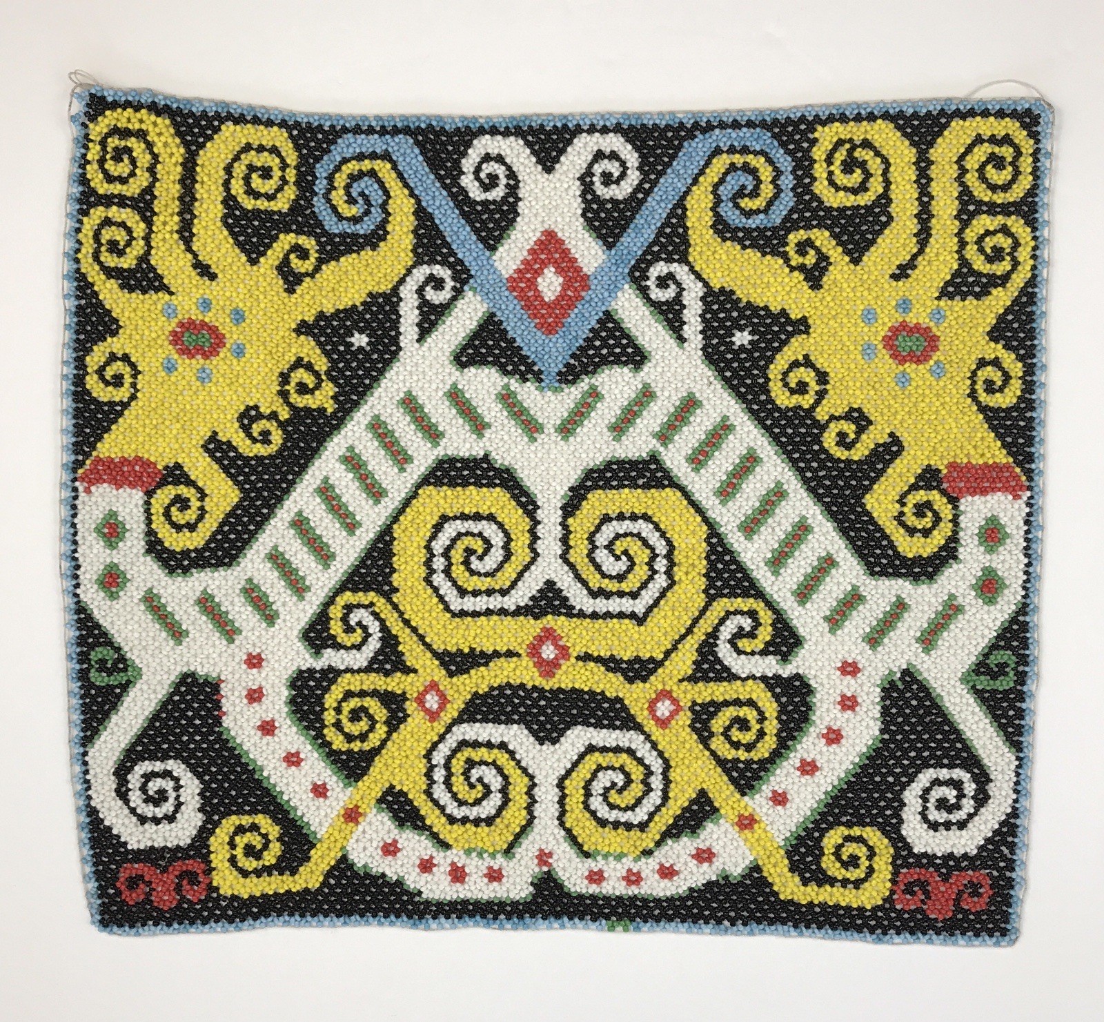 Vintage Dayak Beaded Baby Carrier Panel Borneo Glass Seed Beads 14