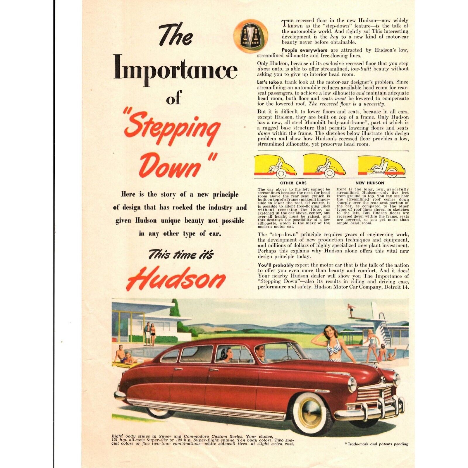 1949 Hudson Car Automobile Advertising Print Ad Vintage