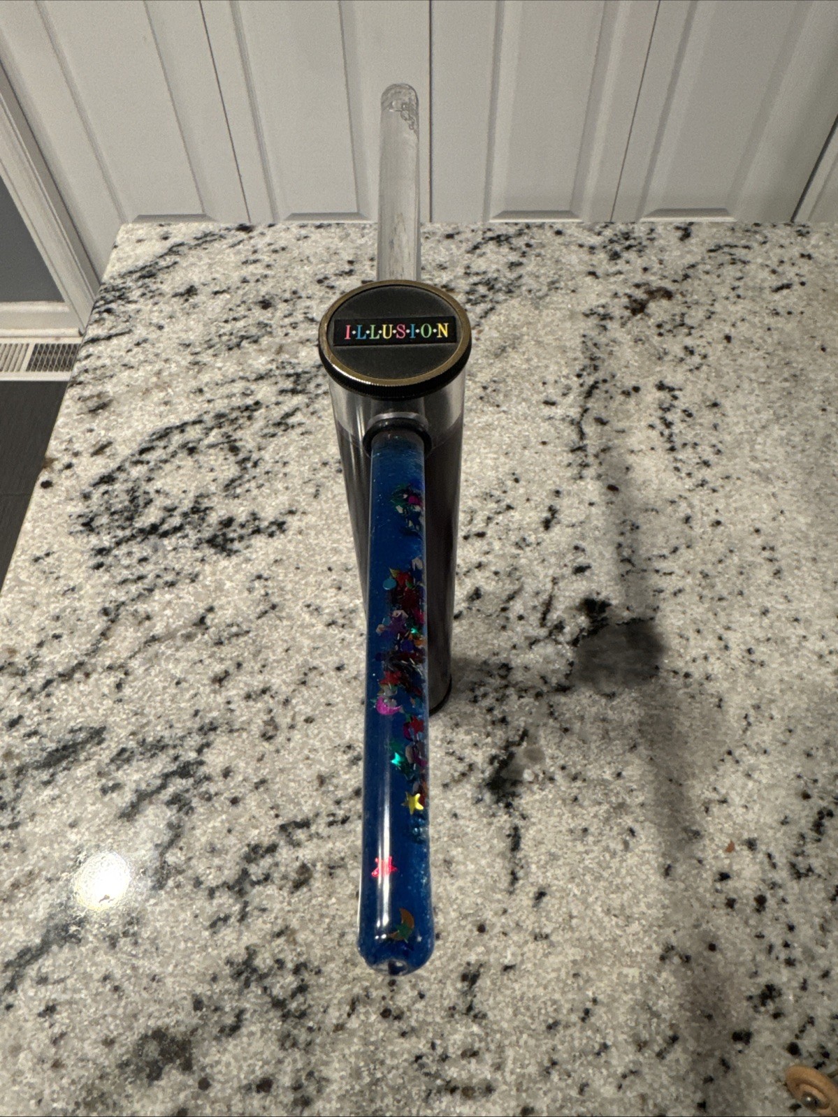 Illusion Kaleidoscope With Glitter Space Tube AWESOME Crystal Clear 9.5 Inch