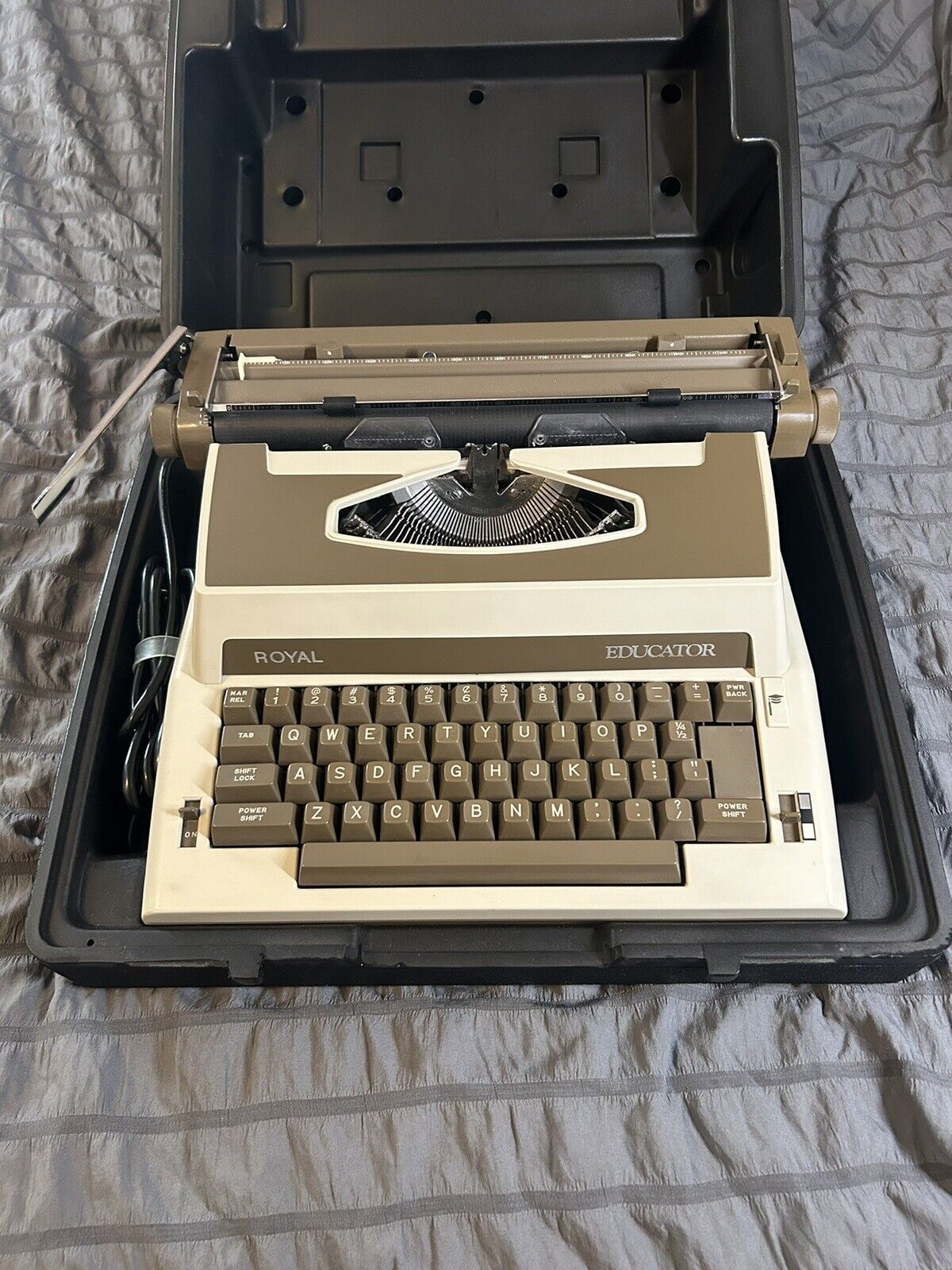 Vintage Japan Royal Educator Portable Electric Typewriter With Case Tested Works