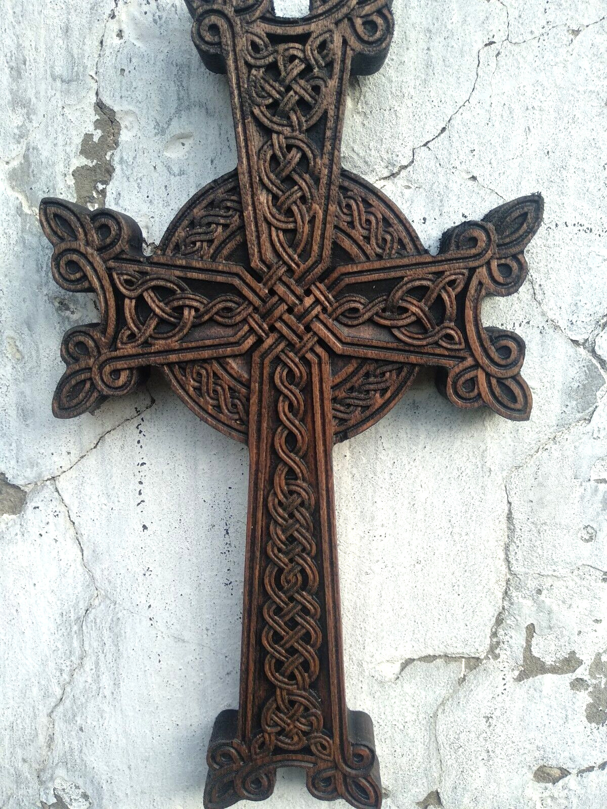 Armenian Cross.  Armenian carved wood cross, Wall carved home decor
