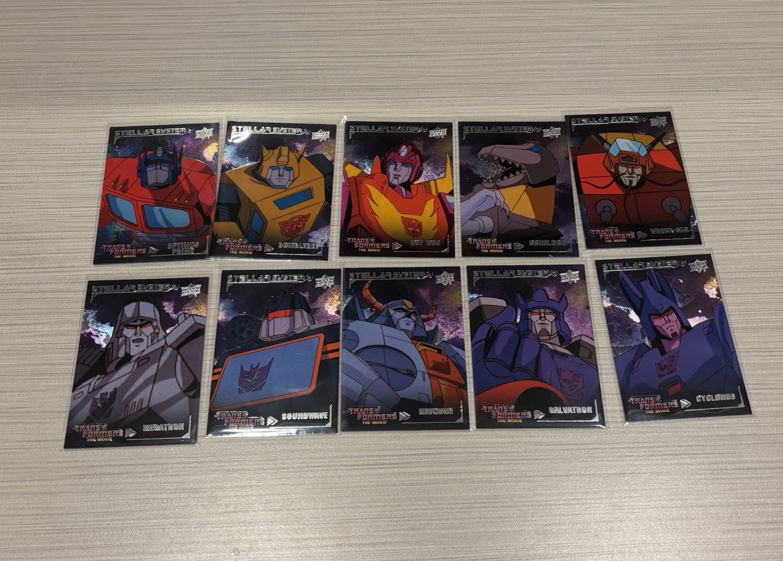 2026 Upper Deck Transformers 40th Stellar System Card Complete Set Plus Base Set