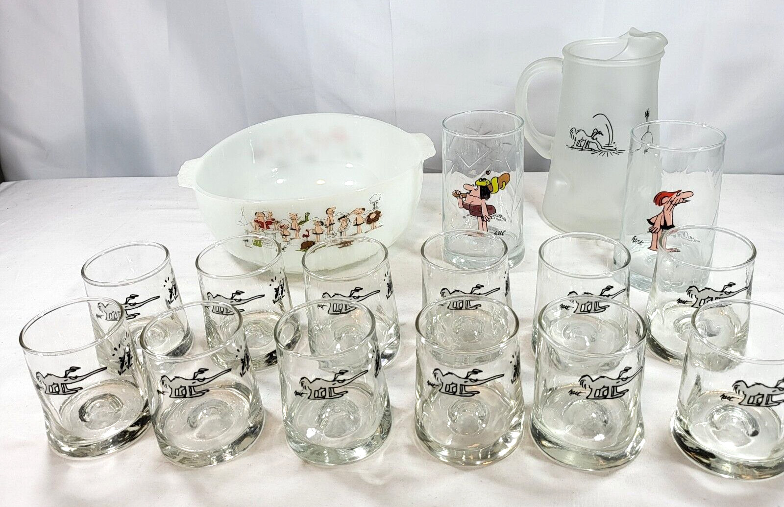 1981 Arbys BC Ice Age Collection 16 pc Glassware Set