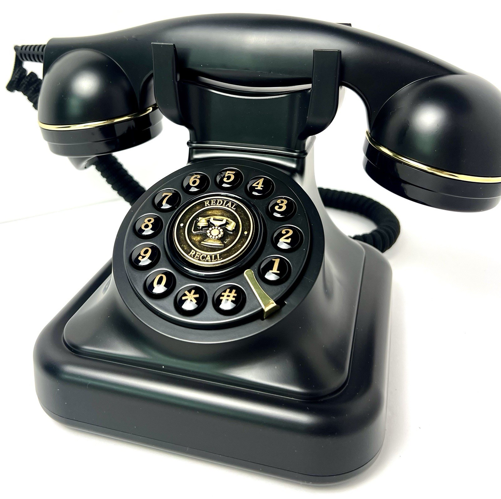 Sangyn Retro Landline Telephone Classic Rotary Design Old Fashioned Corded Desk 