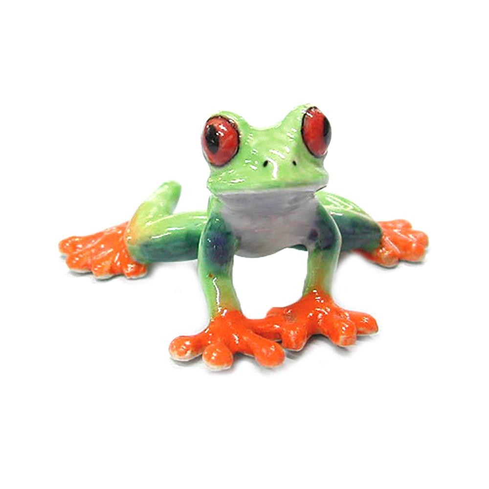 Northern Rose Red-Eyed Tree Frog - Birthday Gift - Miniature Porcelain Figurine