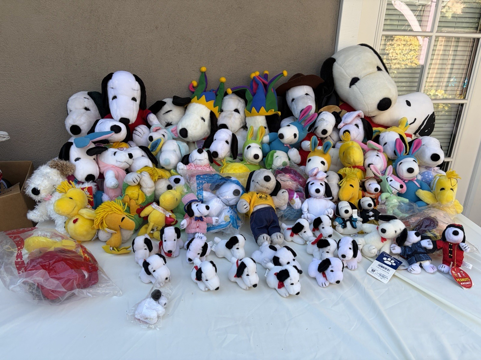  VTG Huge Snoopy Peanuts Woodstock Plush Lot era 60s - 00s 