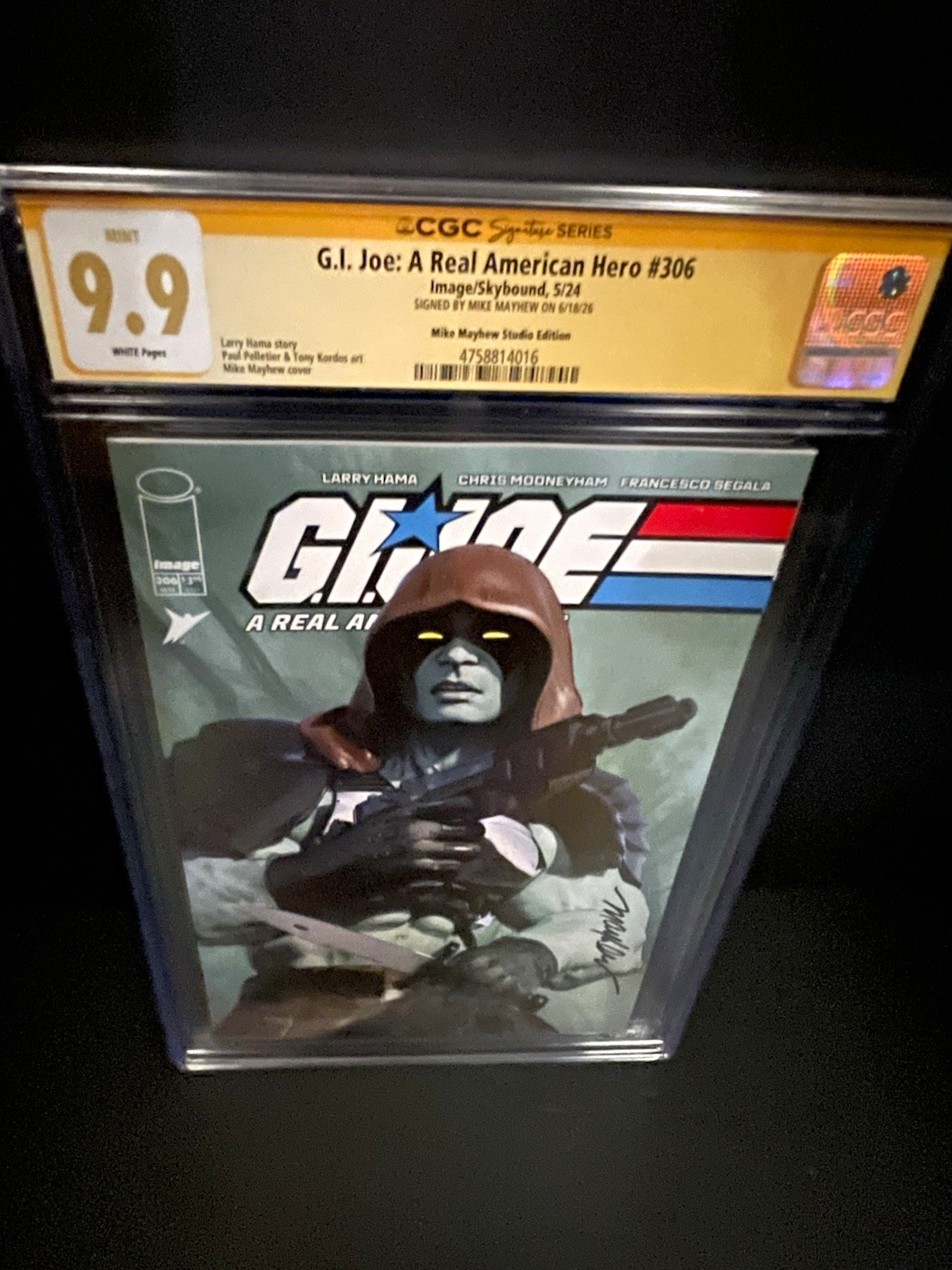G.I. Joe: A Real American Hero #306 CGC 9.9 Signed Mayhew Studio Variant