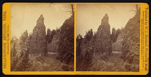 Photo:Yellowstone National Park WY Tower Creek The Tower Stereograph c1876